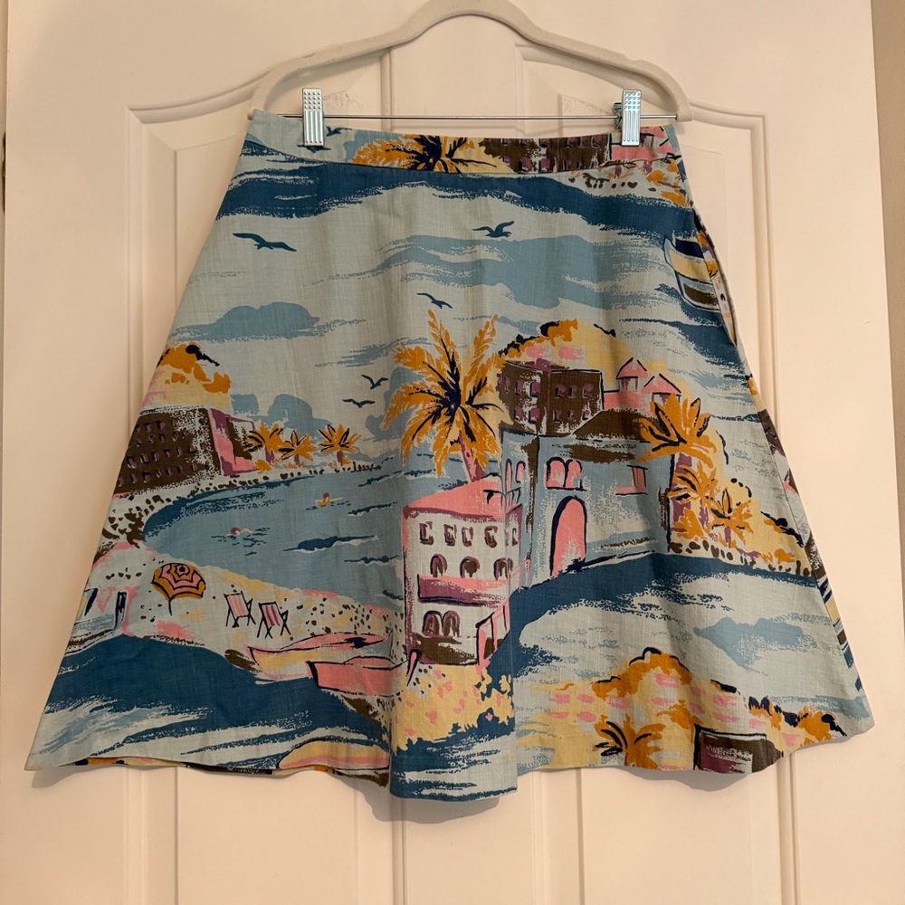 Boden – Scenic Coastal Print A-Line Skirt